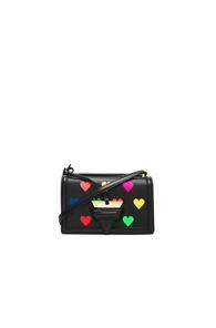 Loewe Small Barcelona Hearts Bag In Black,geometric Print