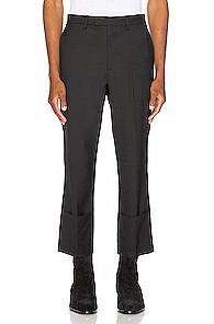 Raf Simons Slim Fit Cropped Pants In Black