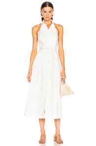 Zimmermann Primrose Halter Collared Dress In White