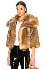 Nili Lotan Garbo Faux Fur Coat In Brown,neutrals