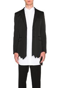 Comme Des Garcons Homme Plus Cut Hem Jacket In Black