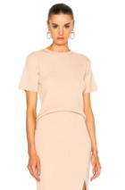 Ryan Roche Crew Neck T-shirt In Neutrals,pink