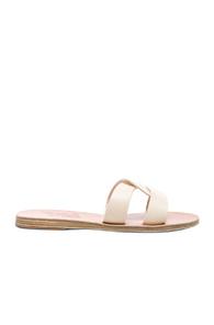 Ancient Greek Sandals Leather Desmos Sandals In White
