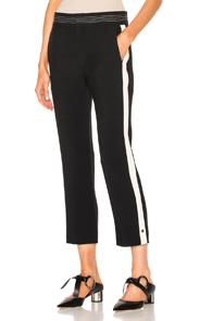 Chloe Light Cady Striped Trousers In Black