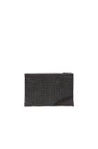 Bottega Veneta Metallic Ayers Zip Top Pouch In Black,animal Print
