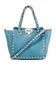 Valentino Rockstud Mini Tote In Blue