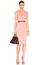 Victoria Beckham Microbrush Sleeveless Fitted Dress With Belt In Pink