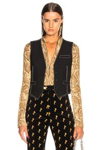 Chloe Contrast Stitching Vest In Black