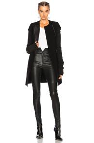 Rick Owens Winter Swan Peacoat In Black
