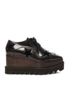 Stella Mccartney Elyse Faux Leather Star Platform Wedges In Black