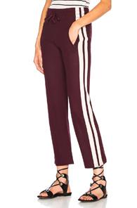 Isabel Marant Etoile Dobbs Sporty Knit Track Pants In Purple,stripes