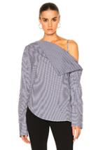 Dion Lee Axis Sleeve Shirt Top In Blue,checkered & Plaid
