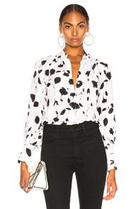Equipment Boleyn Blouse In Polka Dots,white