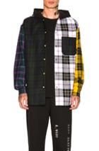 Alexander Wang Plaid Hooded Overshirt In Plaid,black