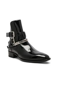 Amiri Buckle Chain Shine Boot In Black