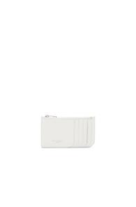 Saint Laurent Zipped Fragments Credit Card Case In White