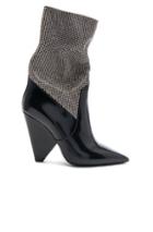 Saint Laurent Mesh Crystal Embellished Niki Booties In Black