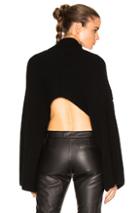 Rosetta Getty Ribbed Crop Back Turtleneck In Black