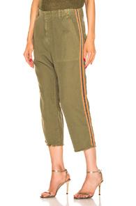 Nili Lotan Luna Pant With Tape In Green,orange,stripes