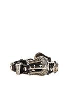 Zeynep Arcay Leather Metal Belt In Black