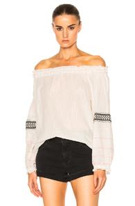 Lemlem Zana Off-shoulder Top In White,stripes,