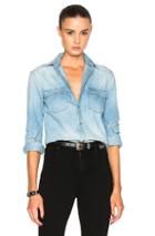 Saint Laurent Classic Western Indigo Shirt In Blue