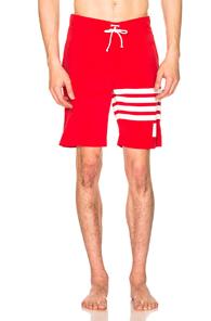 Thom Browne Swim Tech Board Short In Stripes,red