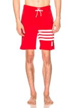 Thom Browne Swim Tech Board Short In Stripes,red