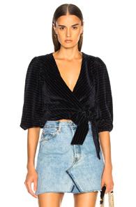 Ganni Hawley Top In Blue