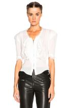 Isabel Marant Qing Silk & Lace Blouse In White