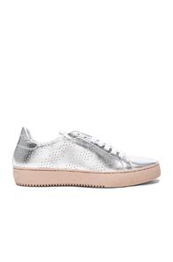 Off-white Perforated Leather Sneakers In Metallics
