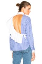 Sandy Liang Enzo Top In Blue,stripes