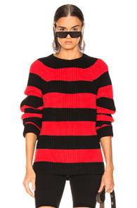 T By Alexander Wang Rugby Stripe Sweater In Black,red,stripes