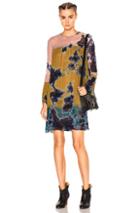 Raquel Allegra Bell Sleeve Vintage Dress In Purple,yellow,blue,ombre & Tie Dye