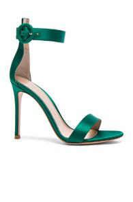 Gianvito Rossi Satin Portofino Heels In Green