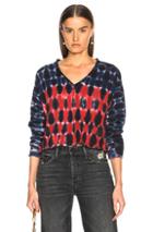 Raquel Allegra Pop Over Sweatshirt In Blue,red,ombre & Tie Dye