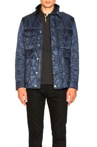 Burberry Quilted Field Jacket In Blue