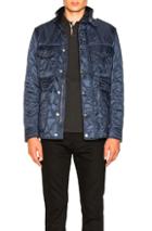Burberry Quilted Field Jacket In Blue