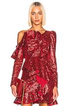 Self-portrait For Fwrd Sequin Frill Top In Red