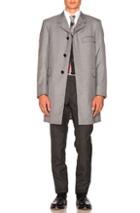 Thom Browne Classic School Uniform Twill Chesterfield Overcoat In Gray