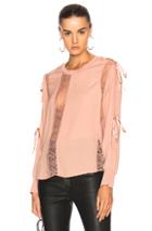 3.1 Phillip Lim Long Sleeve Top With Ties In Pink