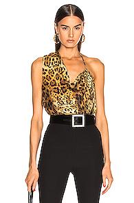 Cushnie Front Cowl Tank In Animal Print,neutral