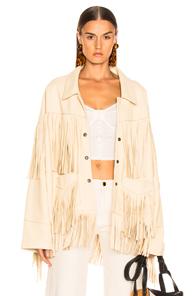 R13 Fringe Jacket In Neutral