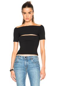T By Alexander Wang Needle Knit Top In Black