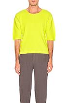 Issey Miyake Homme Plisse Tee In Yellow