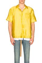 Sacai Silk Grid Shirt In Yellow