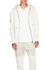 Helmut Lang Sponge Fleece Zip Hoodie In Neutrals