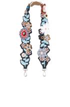 Fendi Flower Embellished Bag Strap In Floral,blue