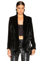 Smythe Velvet Tie Blazer In Black,stripes