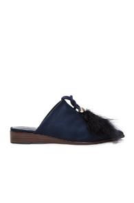 Tibi Satin Sofie Flats In Blue